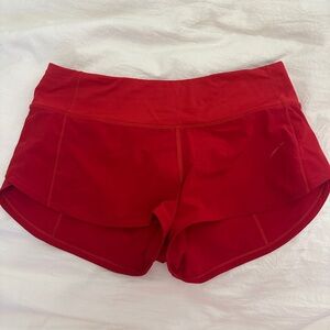 Lululemon Athletica Vibrant Red Athletic Shorts